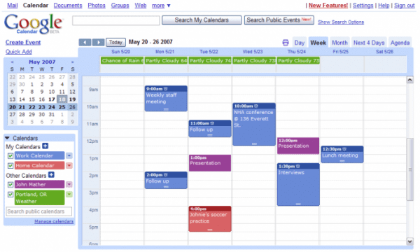 google calendar