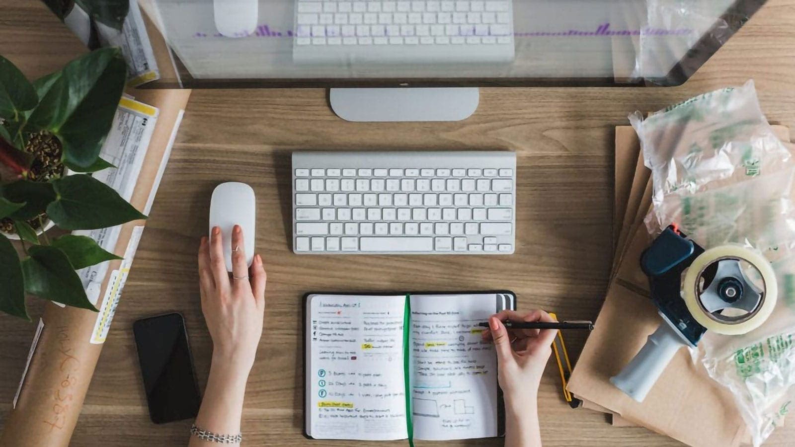 Working at a desk